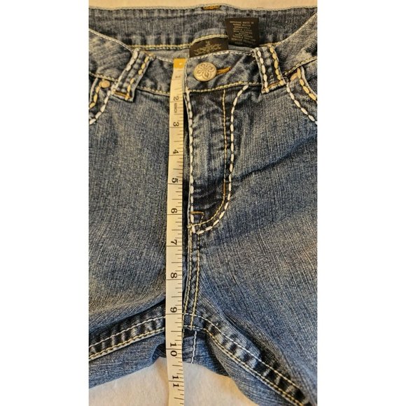 V.s.h Jeans Womens Med Wash Capri Sz 8 Denim Jeans Straight leg 31x19 - Picture 8 of 11